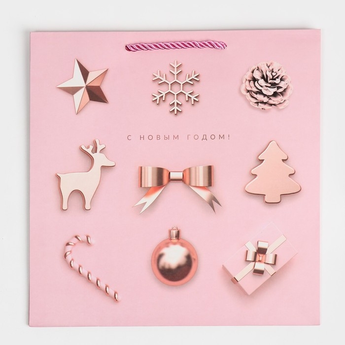 Пакет квадратный «С Новым годом!», 30 х 30 х 12 см, Новый год Пакет квадратный «С Новым годом!», 30 х 30 х 12 см, Новый год