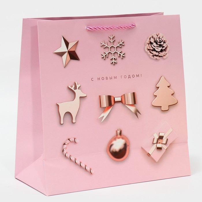 Пакет квадратный «С Новым годом!», 30 х 30 х 12 см, Новый год Пакет квадратный «С Новым годом!», 30 х 30 х 12 см, Новый год
