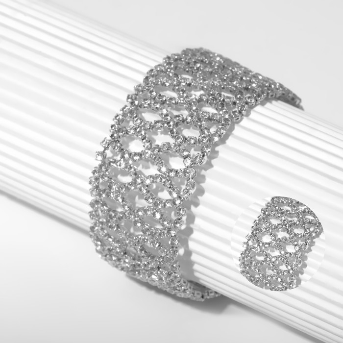 Браслет «Лёд» бесконечность, цвет белый в серебре, 19 размер Браслет «Лёд» бесконечность, цвет белый в серебре, 19 размер