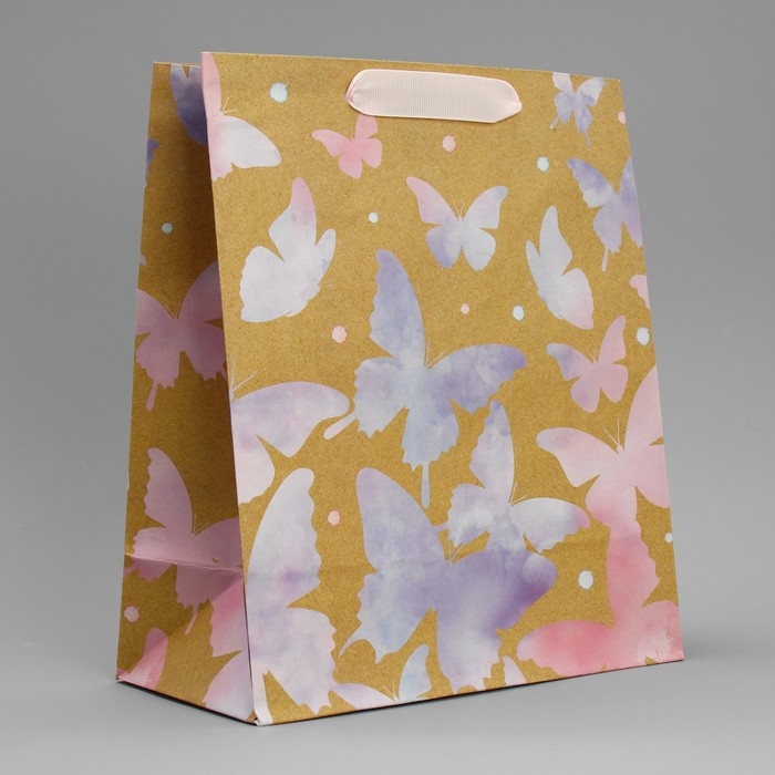 Пакет подарочный крафтовый вертикальный, упаковка, «Акварельный», ML 23 х 27 х 11,5 см Пакет подарочный крафтовый вертикальный, упаковка, «Акварельный», ML 23 х 27 х 11,5 см