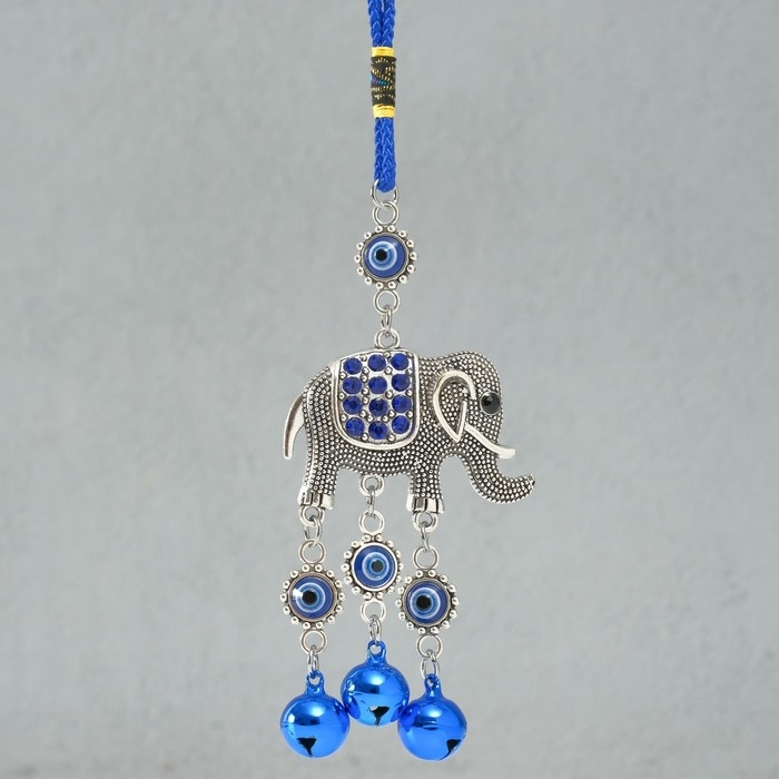 Подвеска от сглаза металл Подвеска от сглаза металл "Слон в попоне с колокольчиками" 21 см