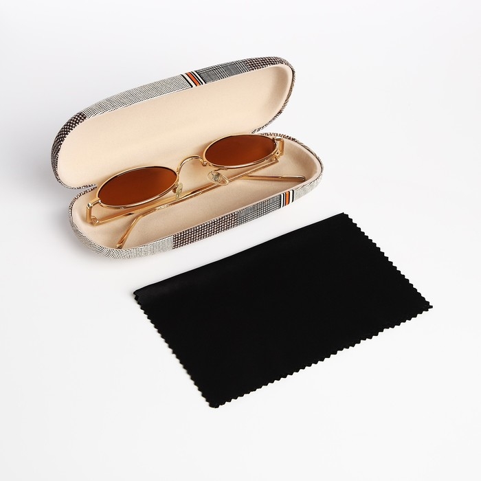 Футляр для очков на хлопушке, длина 16 см, цвет бежевый Футляр для очков на хлопушке, длина 16 см, цвет бежевый