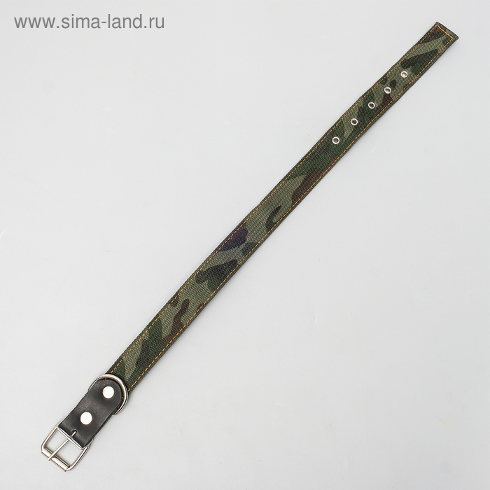 Ошейник брезентовый двухслойный  Ошейник брезентовый двухслойный "Камуфляж", 72 х 3,5 см, ОШ 45-60 см