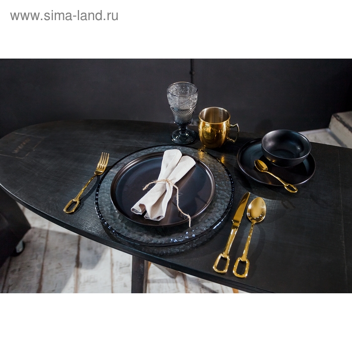 Тарелка подстановочная «Фишер», d=35 см, цвет обводки чёрный Тарелка подстановочная «Фишер», d=35 см, цвет обводки чёрный