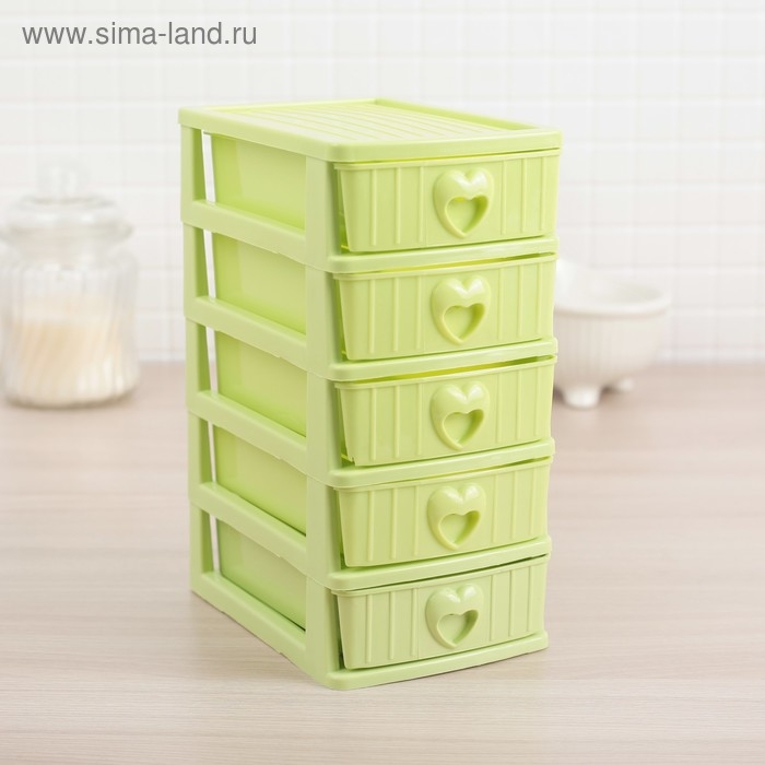Мини - комод для мелочей 5 секций «Забота», 13×9×18,5 см, цвет МИКС