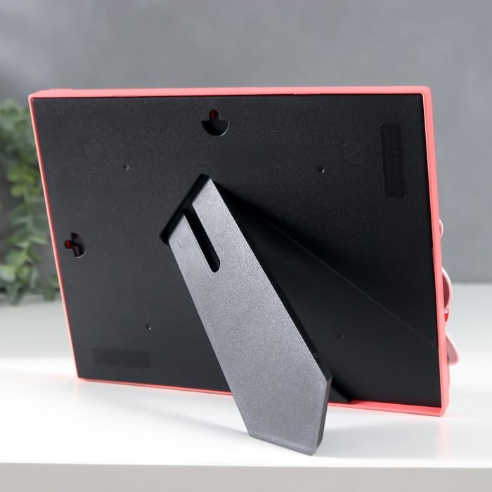 Фоторамка пластик 12х17 см  Фоторамка пластик 12х17 см "Зайчик с сердечным деревом" розовая 24х18,5 см