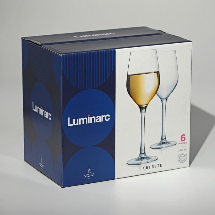 Набор стеклянных бокалов для вина «Селест», 270 мл, 6 шт Набор стеклянных бокалов для вина «Селест», 270 мл, 6 шт