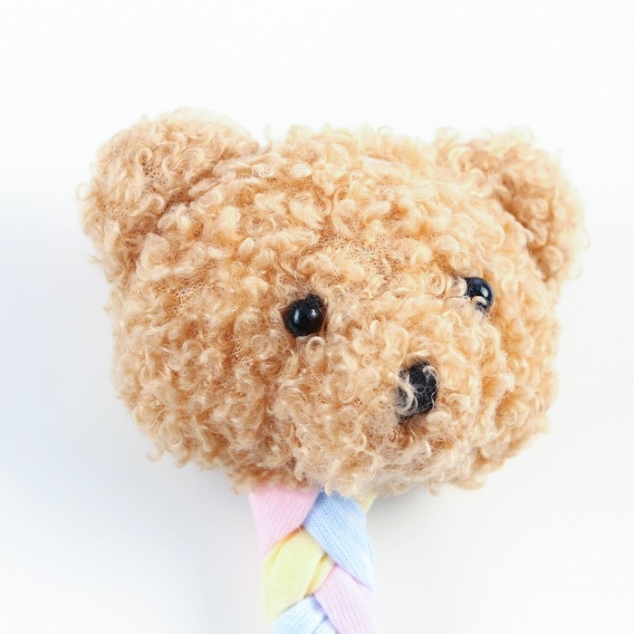 Игрушка мягкая для собак Игрушка мягкая для собак "Медведь" с TPR треугольник, 15 см