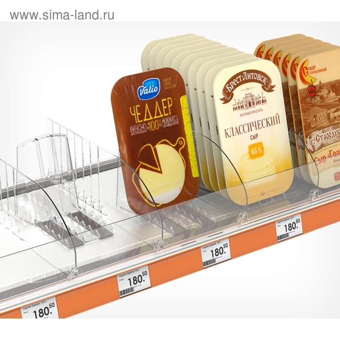 Пластиковый разделитель высотой, 285-485×20×120 мм, прозрачный Пластиковый разделитель высотой, 285-485×20×120 мм, прозрачный