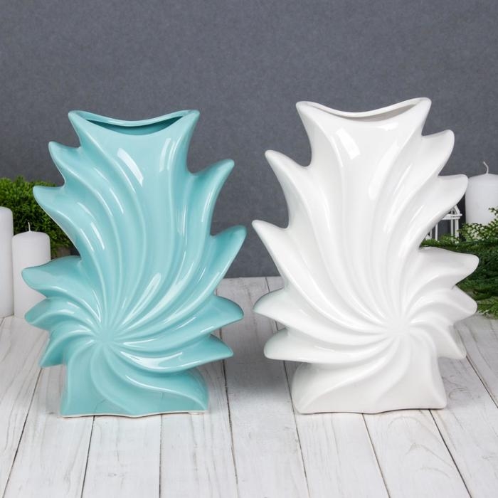 Ваза керамика настольная Ваза керамика настольная "Морской бриз" волны, h-25 см d-9х6 см V-2,1 л, микс