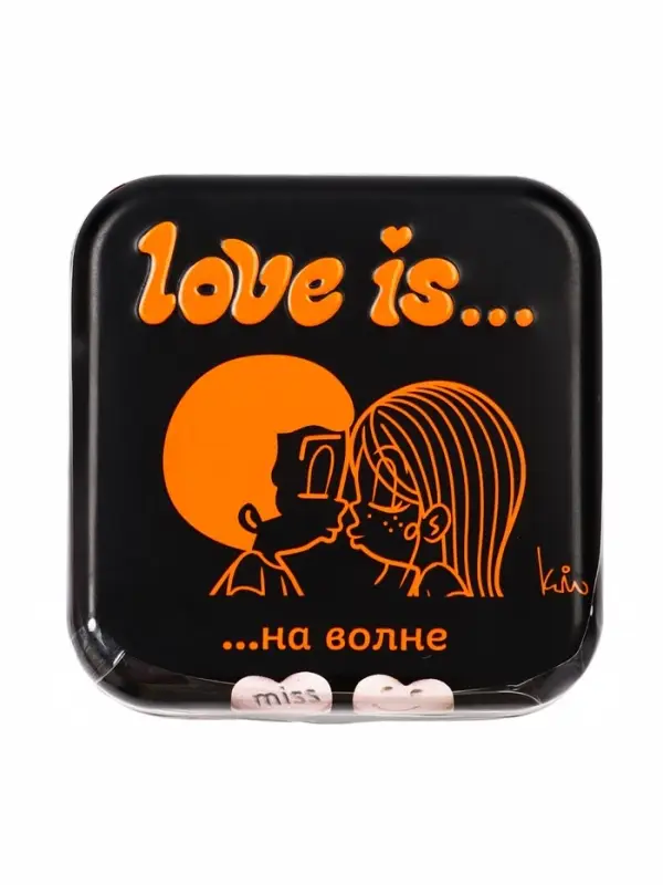 LOVE IS освежающие конфеты в форме сердца со вкусом  морской соли и маракуйи  12х12х20 г