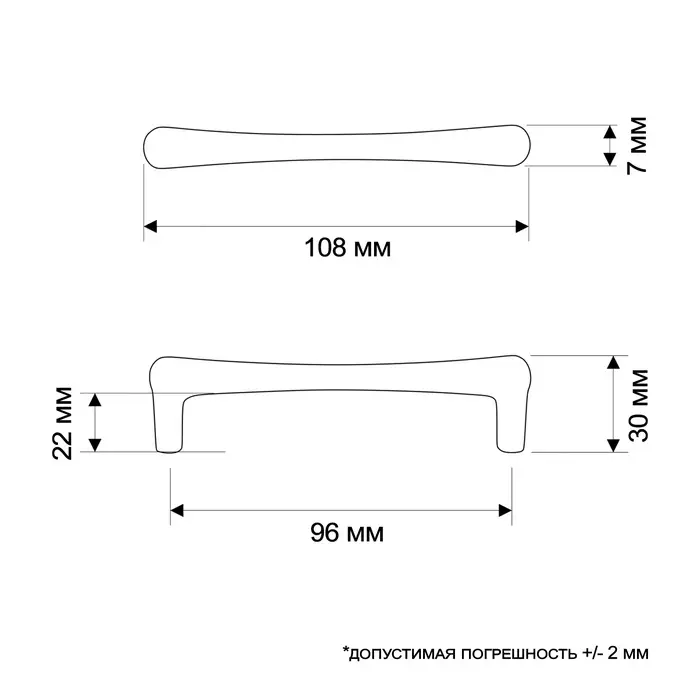 Ручка-скоба CAPPIO RSC016, м/о 96 мм, цвет серый