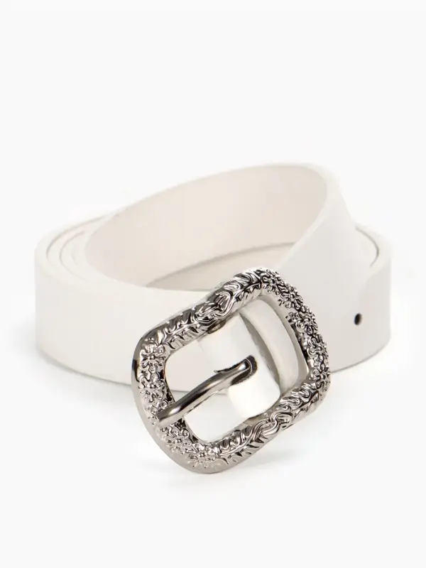 Ремень женский, металлическая пряжка, 2.3&times;105 см, белый