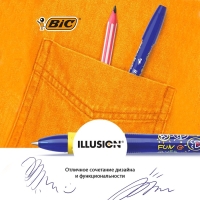 Ручка гелевая стираемая BIC Gelocity Illusion, узел 0.7 мм, чернила синие, цена за 1 шт