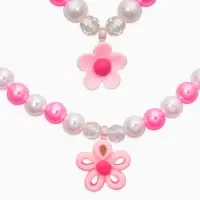Набор детских украшений &laquo;Выбражулька. Цветок&raquo;, 4 предмета: клипсы, кольцо, бусы, браслет, розовый, белый