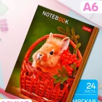 Блокнот Hatber &laquo;В мире животных&raquo;, А6, 24 листа, на скобе, МИКС