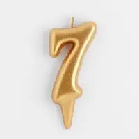 Свеча для торта «Цифра 7», золотая, 5.5 см
