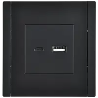 FORTE&PIANO Розетка USB A+C 3,1А FP150 черный IEK