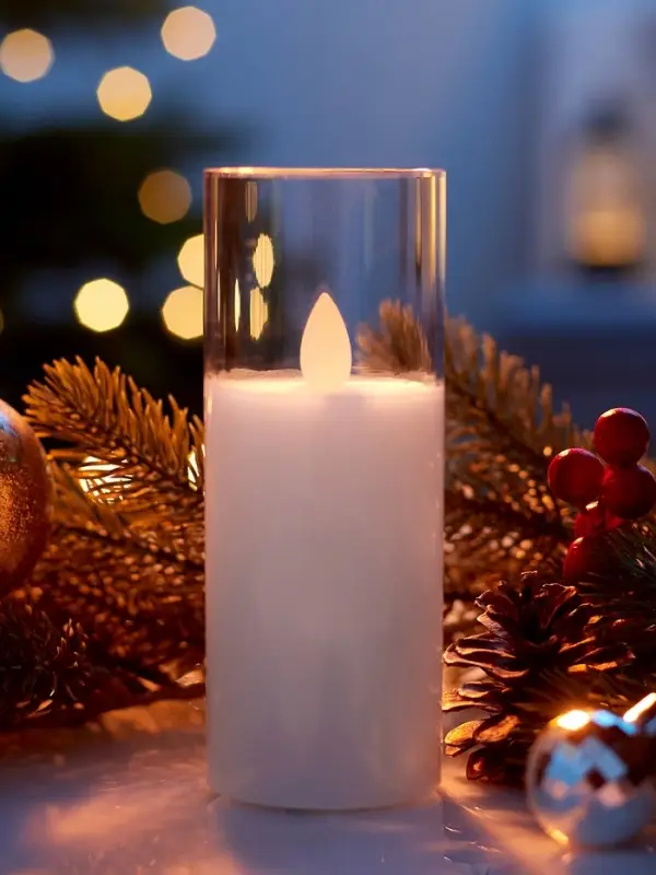 Светодиодная свеча Светодиодная свеча "Белая" 14х5.5 см, AAx2 (не в компл.), Т/БЕЛЫЙ