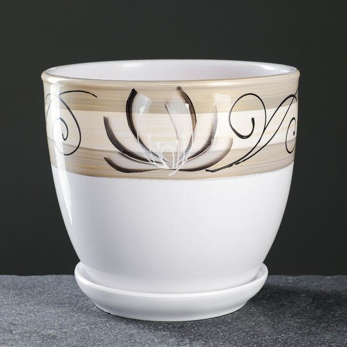 Набор горшков цветочных 4 шт. Лотос белый 0,4 / 1 / 2,5 / 5 л Набор горшков цветочных 4 шт. Лотос белый 0,4 / 1 / 2,5 / 5 л