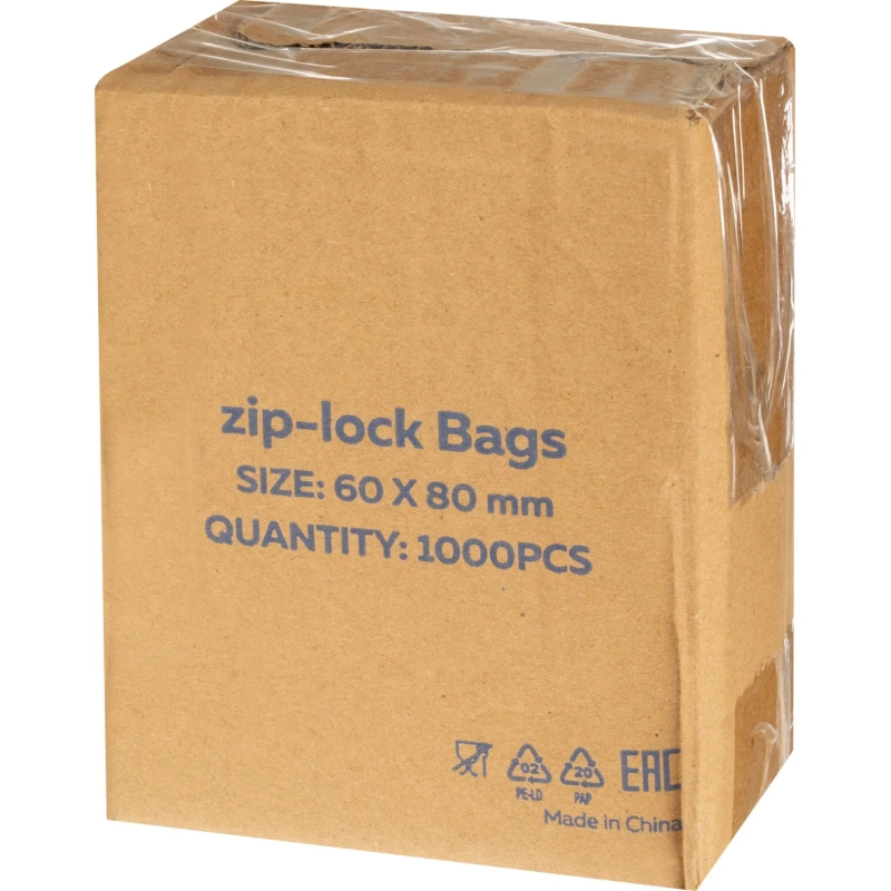 Пакет с замком (Zip Lock) 6х8 см, 20 мкм, 1000 шт/уп