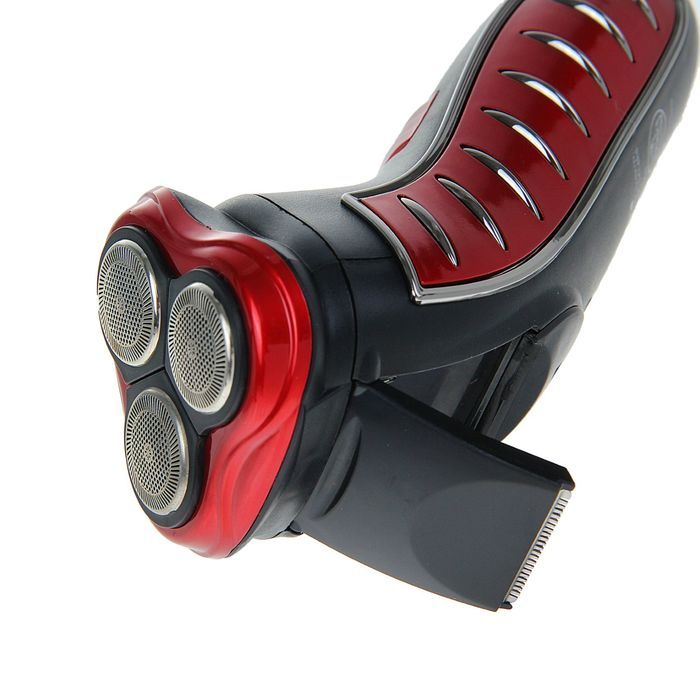 Электробритва Sakura SA-5414RB, 3 Вт, сеточная, 3 плавающие головки, триммер, АКБ, красная Электробритва Sakura SA-5414RB, 3 Вт, сеточная, 3 плавающие головки, триммер, АКБ, красная