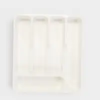 Лоток для столовых приборов раздвижной Виолет, 5 секций, пластик, 33&times;29.5&times;5.3 см, белый