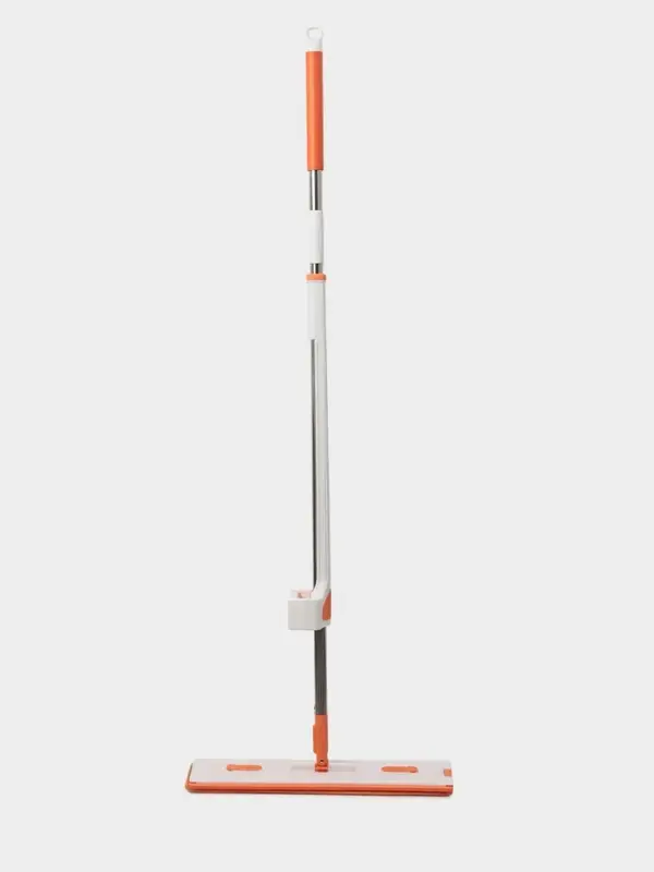 Швабра с отжимом, водосгоном и щёткой Raccoon, 2 насадки из микрофибры 50&times;11 см, стальная ручка 141 см