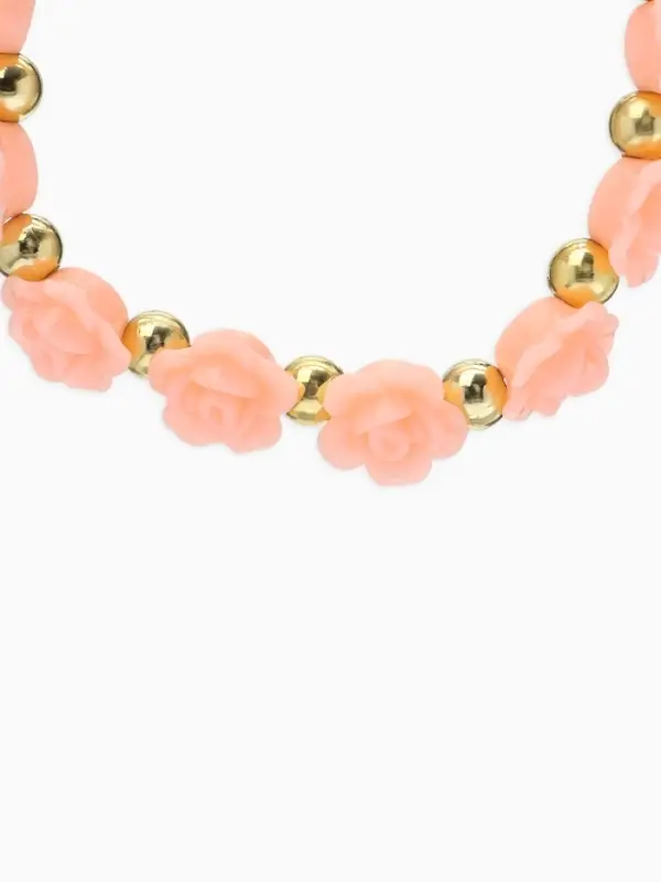 Браслет из бусин &laquo;Цветы Розы&raquo;, d=8 см, пластик, розовый в золоте