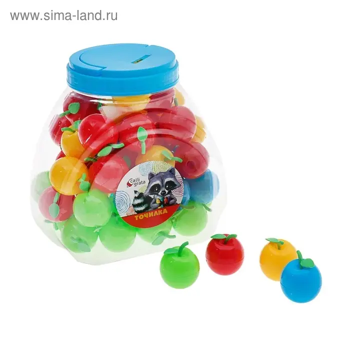 Точилка с контейнером «Яблоко», МИКС Точилка с контейнером «Яблоко», МИКС