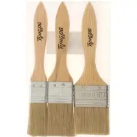 Набор кистей ТУНДРА, натуральная щетина, деревянная рукоятка, 1-1.5-2" (25, 38, 50 мм)
