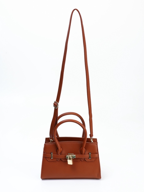 Сумка женская, 23*8*15, длин. ремень, отд. на молнии, рыжий