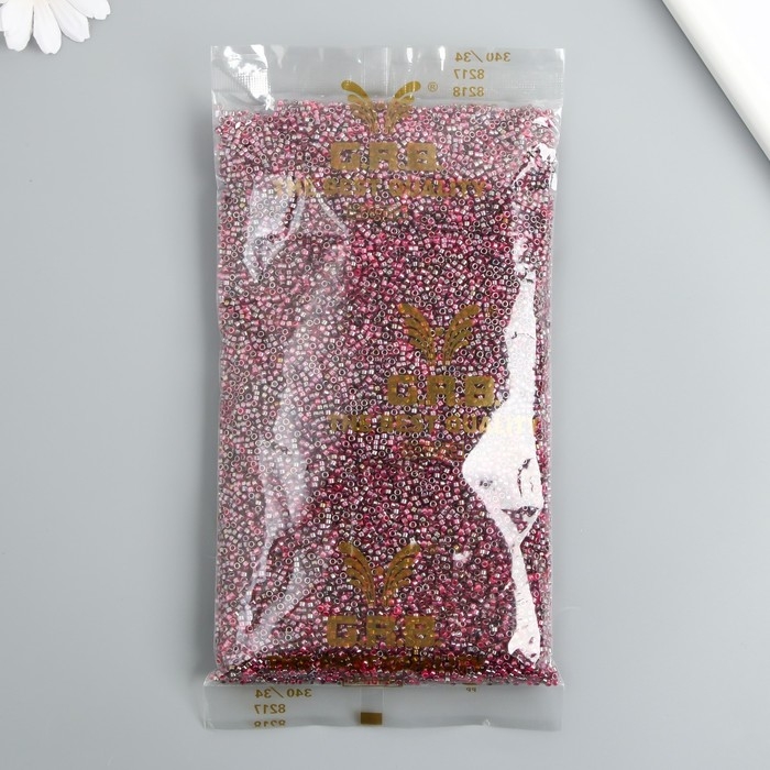 Бисер стекло  9/0  Бисер стекло  9/0 "Цилиндры. Фуксия" двухцветный, не выцветает 450 гр