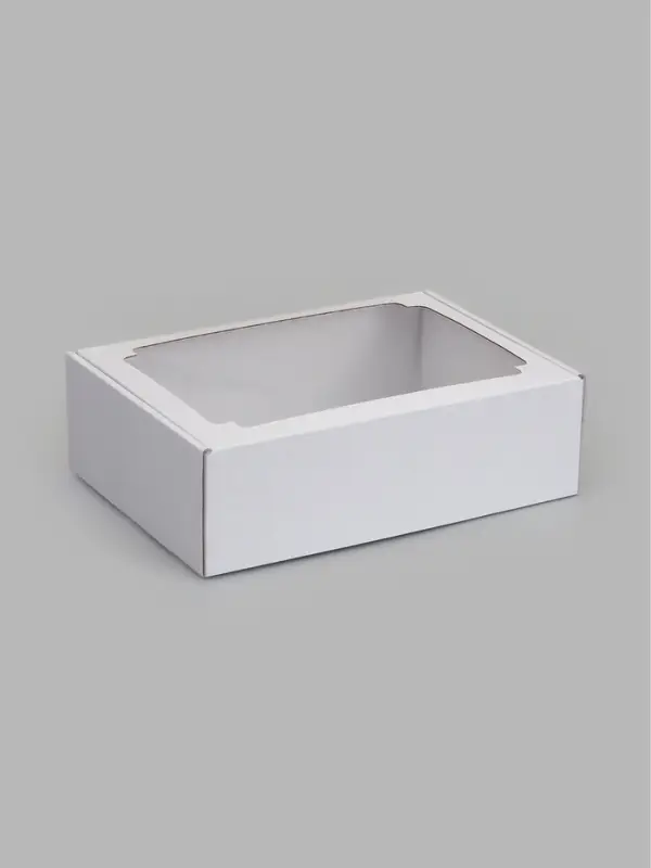 Коробка самосборная с окном, белая, 31 х 22 х 9,5 см