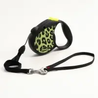 Рулетка Flexi Safari M, 5 м, трос, до 20 кг, желтый леопард (yellow Leopard)