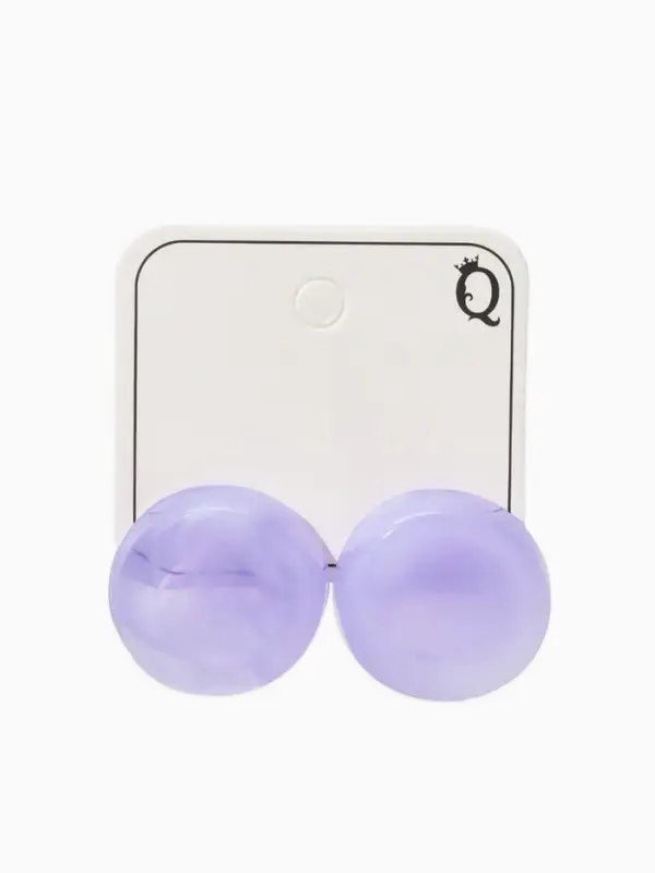 Серьги пластик &laquo;Леденец&raquo;, d=2 см, с разводами белыми, фиолетовые