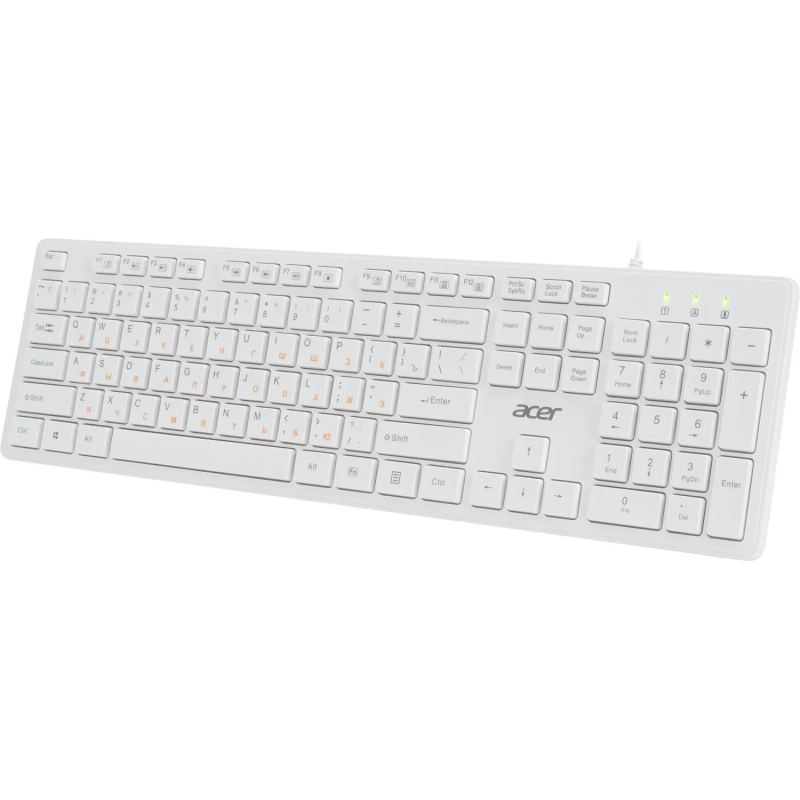 Клавиатура Acer OKW123 белый USB (ZL.KBDEE.00D)