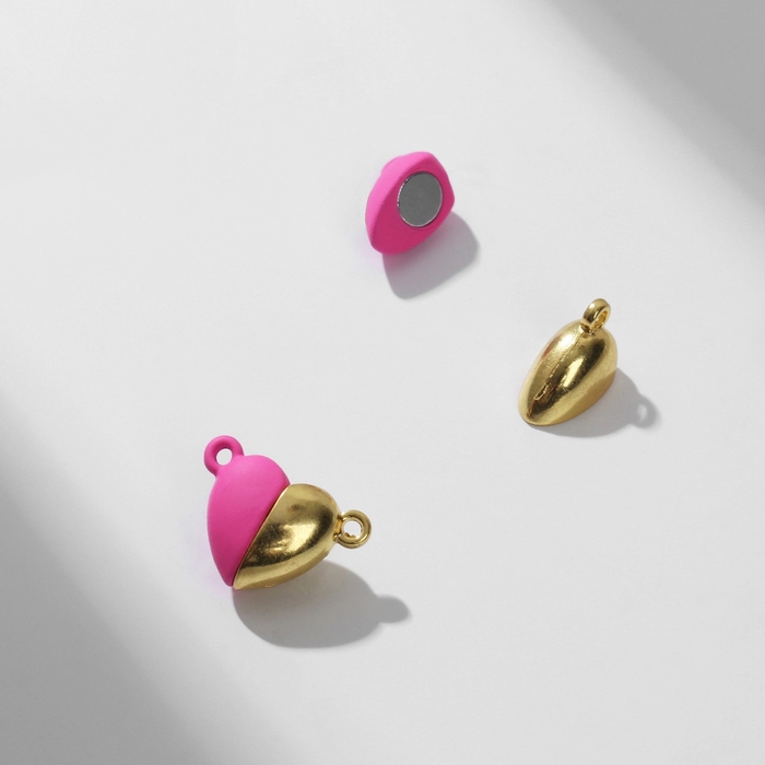 Замок магнитный «Сердечко» (набор 2 шт.), цвет розово-золотой Замок магнитный «Сердечко» (набор 2 шт.), цвет розово-золотой
