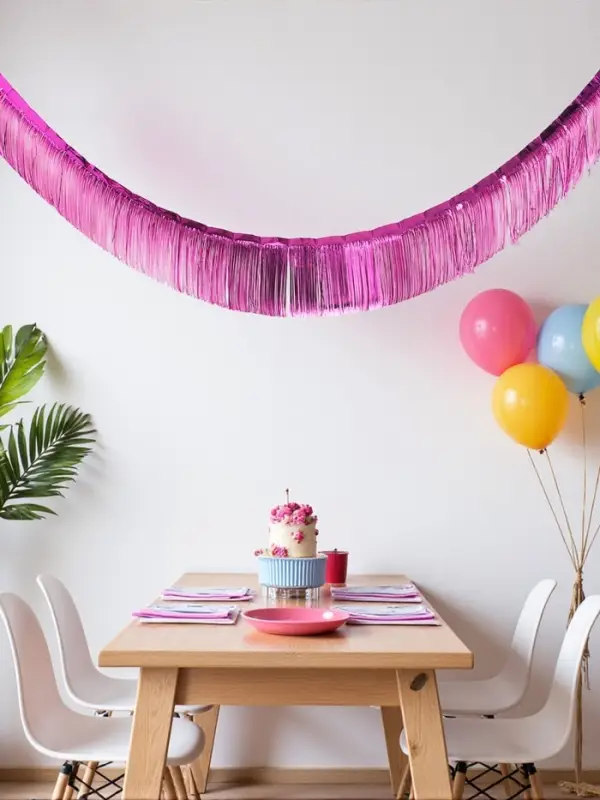 Гирлянда "Дождик" 3 метра с липким краем, цвет фиолетовый