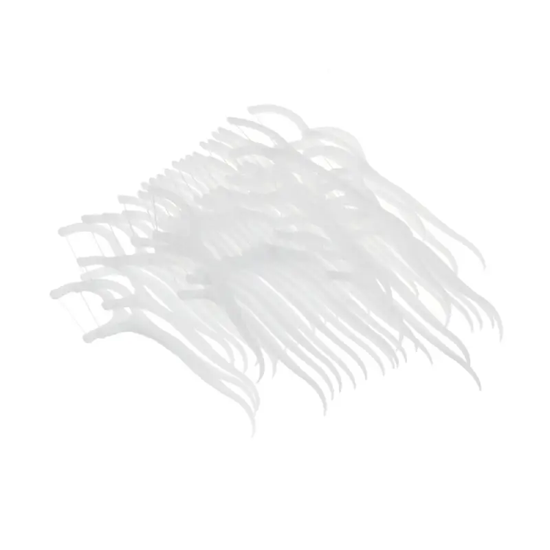 Зубочистки с зубной нитью тм VETTA, полистирол, полиэтиленовое волокно, 7,4см, 50шт