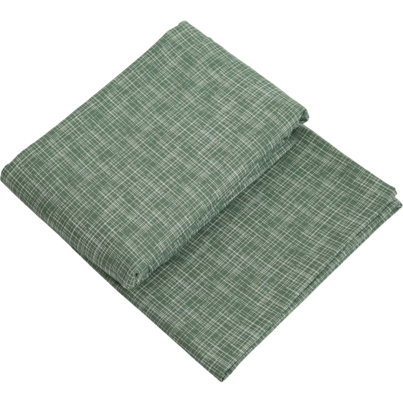 Постельное белье 1,5сп бязь набив. 120г/м2 (нав.70х70 2шт.), Контур зеленый