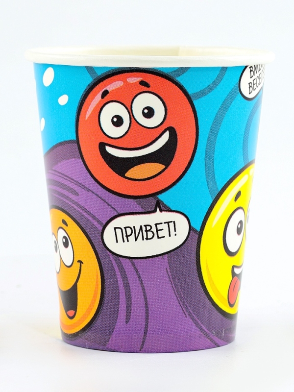 Набор бумажной посуды одноразовый Набор бумажной посуды одноразовый "Смайл" 6 тарелок, 6 стаканов