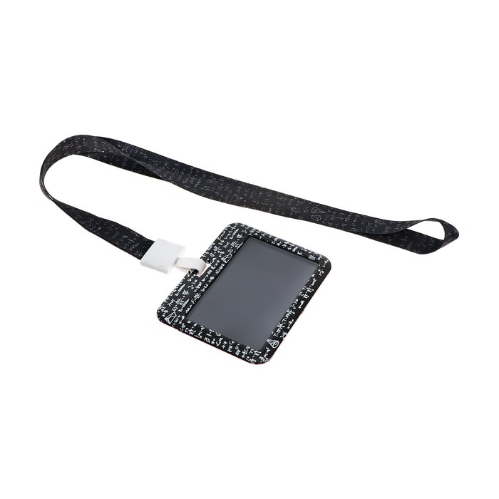 Бейдж горизонтальный, внешний, 100 х 80мм, внутренний 52 х 82мм, лента 42 см, Формулы Бейдж горизонтальный, внешний, 100 х 80мм, внутренний 52 х 82мм, лента 42 см, Формулы