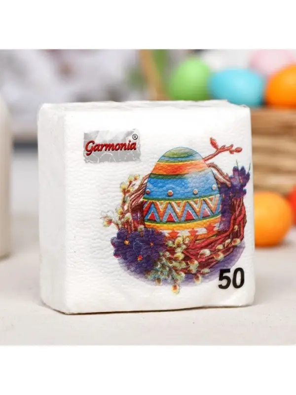 Салфетки бумажные «Пасхальные», 1 слой, 24×24 см, 50 шт. Салфетки бумажные «Пасхальные», 1 слой, 24×24 см, 50 шт.