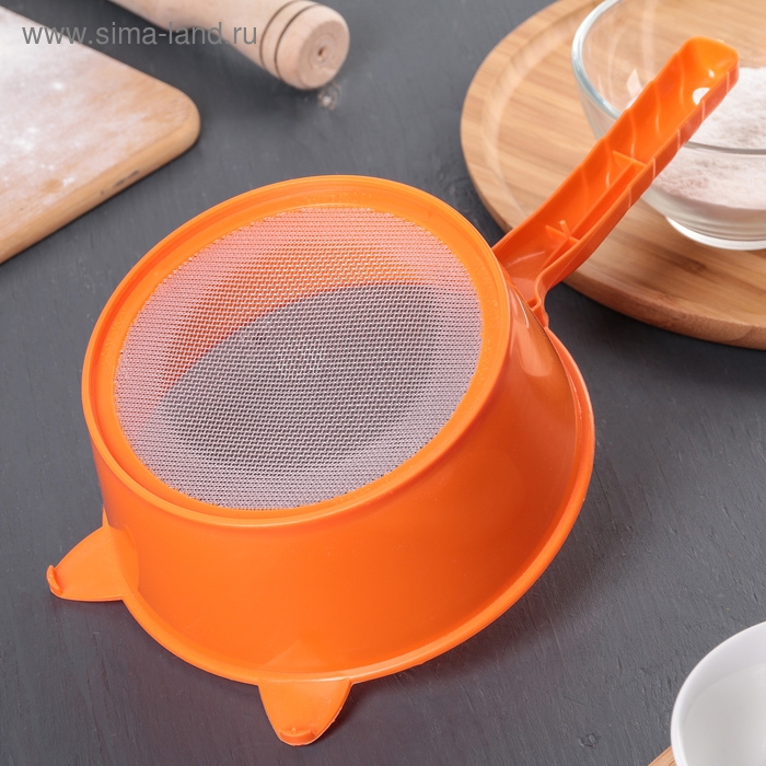 Сито для просеивания с ручкой «Ушки», d=15,5 см, цвет МИКС Сито для просеивания с ручкой «Ушки», d=15,5 см, цвет МИКС