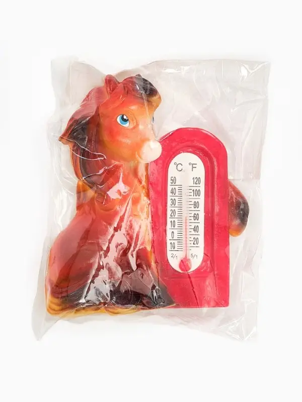 Магнит новогодний на холодильник «Лошадь с термометром», 5.5×3.8 см