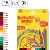 Карандаши цветные 18 цветов &laquo;Каляка-Маляка&raquo;, шестигранные