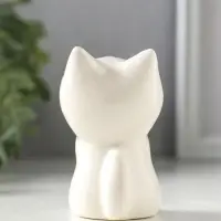 Сувенир керамика "Белый котёнок с желтым цветочком" 5,2х5х7,6 см
