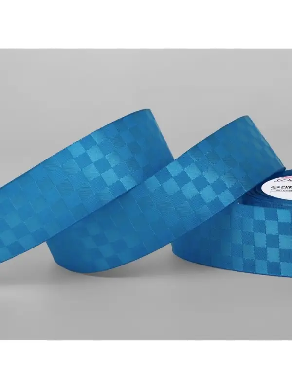 Лента декоративная &laquo;Квадраты&raquo;, 25 мм, 9.1&plusmn;0.5 м, ярко-голубая