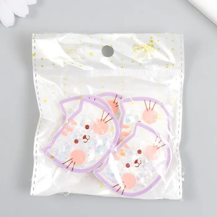 Шейкер для творчества акрил "Котик" с глиттером 0,5х4,7х3,6 см